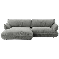 ECKSOFA  in Flachgewebe Grau  185/264 cm  - Schwarz/Grau, Design, Kunststoff/Textil (185/264cm) - Belluti