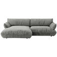 ECKSOFA  in Flachgewebe Grau  185/264 cm  - Schwarz/Grau, Design, Kunststoff/Textil (185/264cm) - Belluti