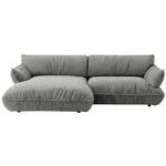 ECKSOFA  in Flachgewebe Grau  185/264 cm  - Schwarz/Grau, Design, Kunststoff/Textil (185/264cm) - Belluti