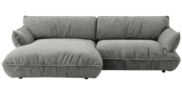 ECKSOFA  in Flachgewebe Grau  185/264 cm  - Schwarz/Grau, Design, Kunststoff/Textil (185/264cm) - Belluti