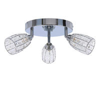 TAKLAMPA Shiba 30/30/16 cm  - kromfärg/transparent, Design, metall/glas (30/30/16cm)