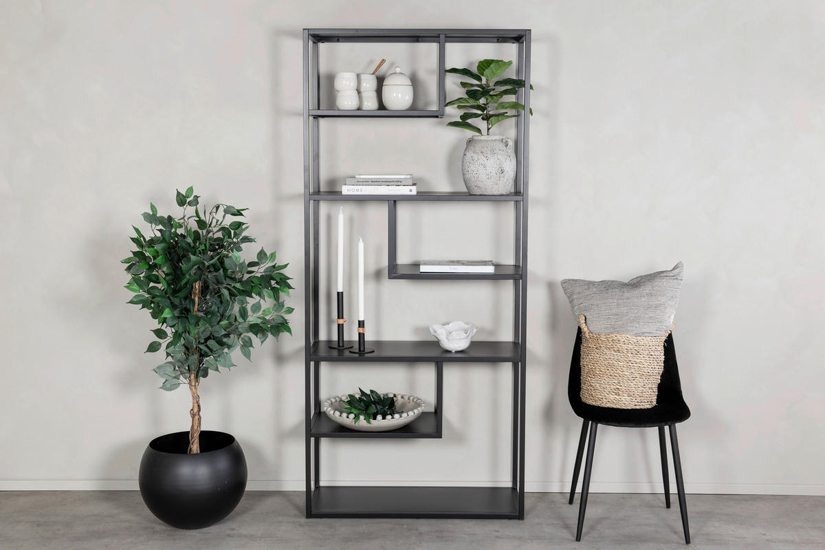 BÜCHERWAND  85/188/35 cm Schwarz  - Schwarz, Design, Metall (85/188/35cm) - Livetastic