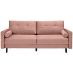 SCHLAFSOFA  in Samt Rosa  - Schwarz/Rosa, KONVENTIONELL, Holz/Textil (220/95/98cm) - Carryhome
