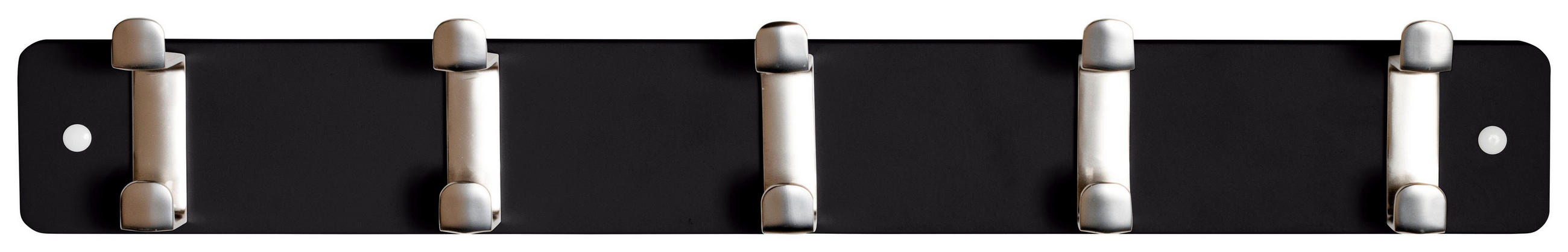 HAKENLEISTE  in Schwarz, Edelstahlfarben  - Edelstahlfarben/Schwarz, MODERN, Holzwerkstoff/Metall (55/7/6cm)