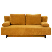 SOFA in Feincord Currygelb  - Currygelb/Schwarz, Konventionell, Holz/Textil (191/92/89cm) - MID.YOU