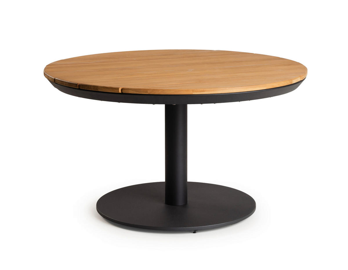 LOUNGETISCH  - Anthrazit/Teakfarben, Modern, Holz/Metall (70/70/42cm) - Tierra Outdoor