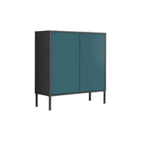 KOMMODE Mailand Typ 4 + MF  in 79/86/33 cm  - Anthrazit/Petrol, MODERN, Holzwerkstoff/Metall (79/86/33cm) - MID.YOU
