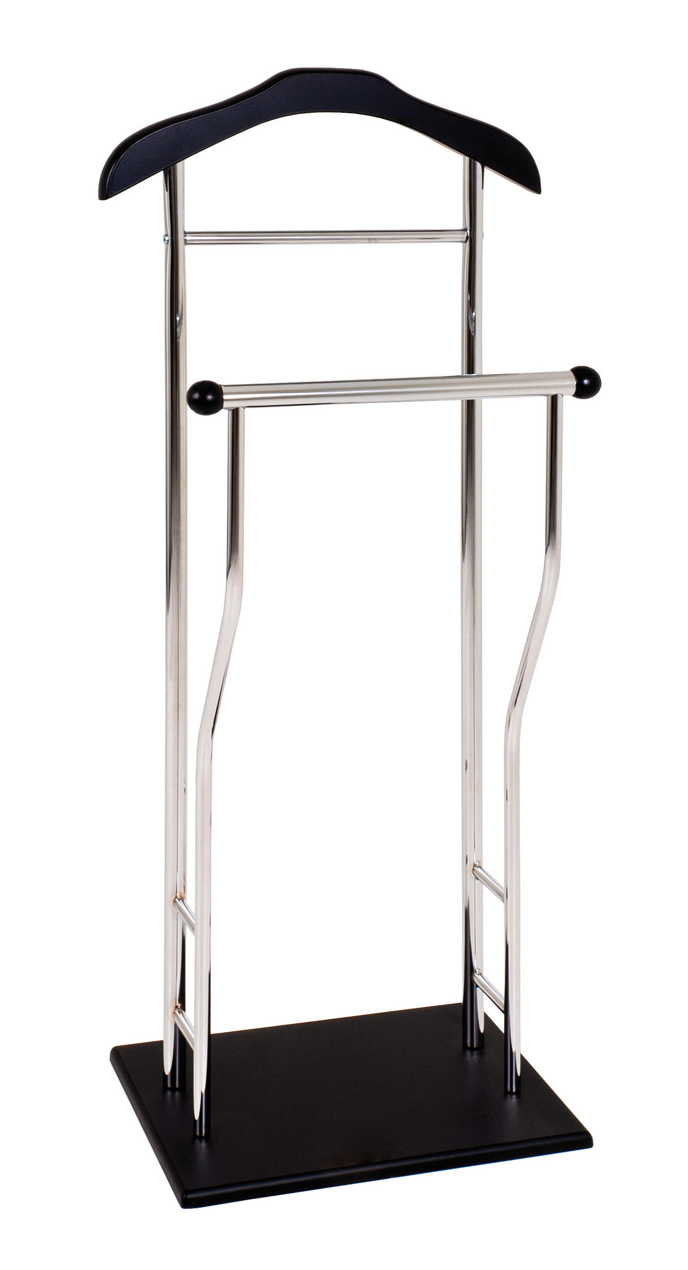 HERRENDIENER Schwarz, Chromfarben  - Chromfarben/Schwarz, Basics, Holzwerkstoff/Metall (45/110/30cm)