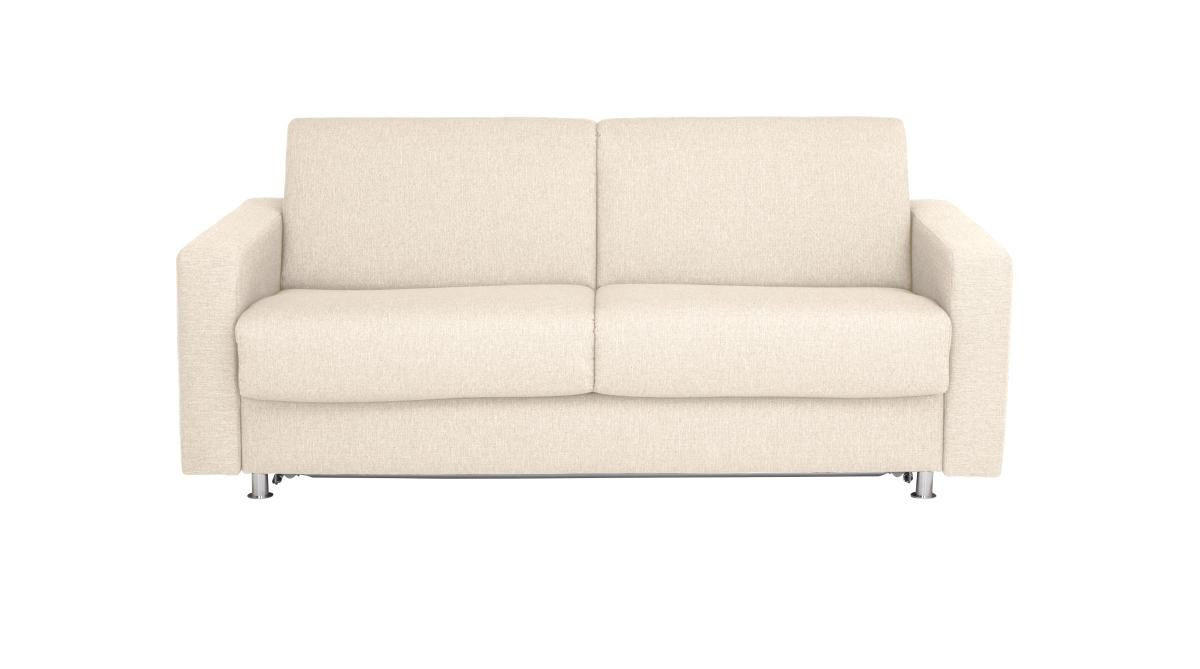 SCHLAFSOFA in Textil Naturfarben - Chromfarben/Naturfarben, Konventionell, Textil/Metall (195/84/100cm) - Bali