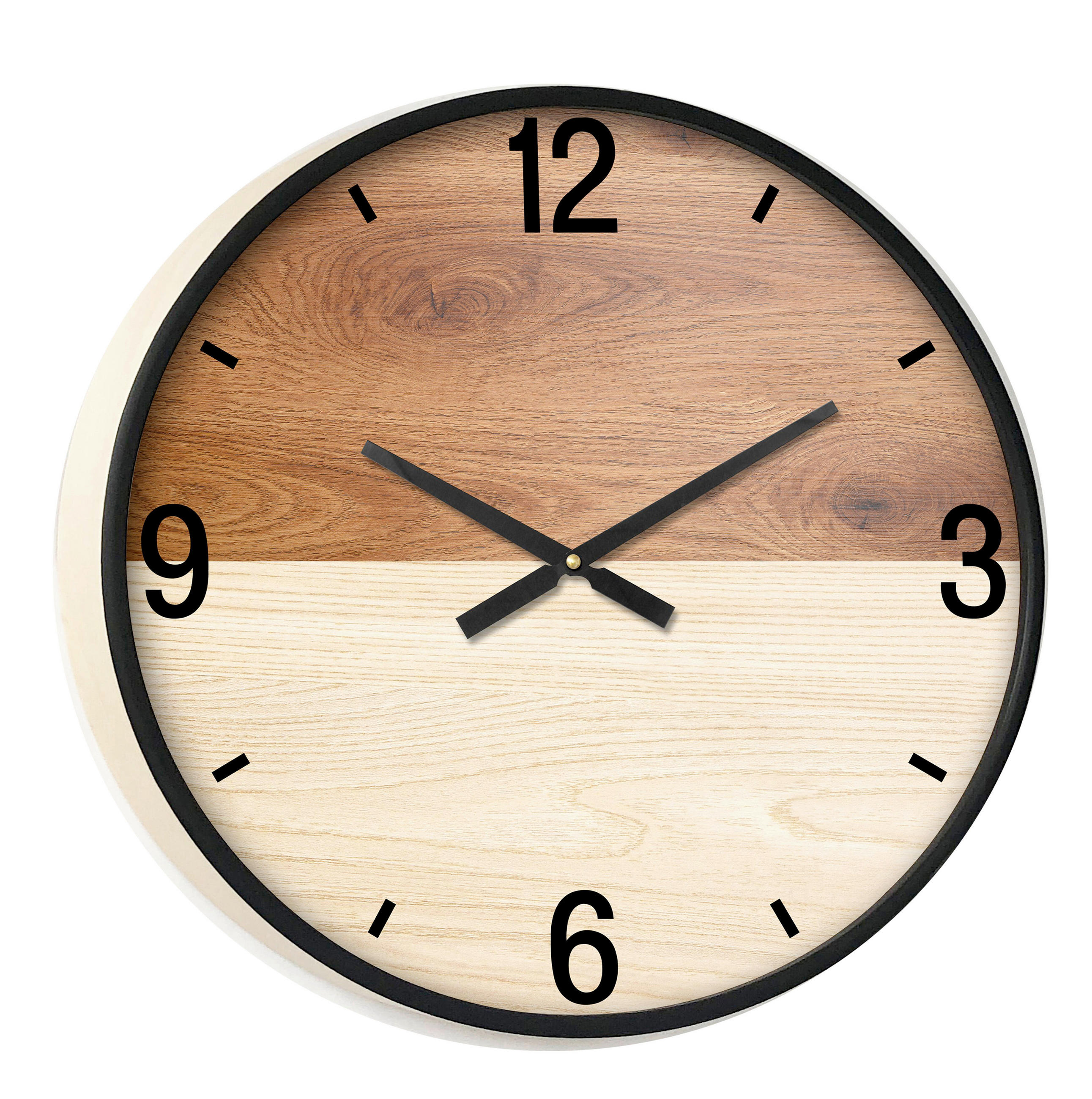 STENSKA URA  rjava, črna, bež  - črna/bež, Trend, papir/steklo (60/5,8cm) - Ambia Home