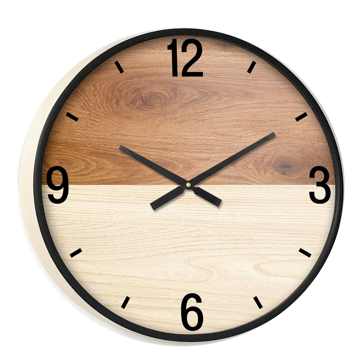 STENSKA URA  rjava, črna, bež  - črna/bež, Trend, papir/steklo (60/5,8cm) - Ambia Home