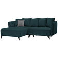 ECKSOFA  in Chenille Dunkelgrün  172/255 cm  - Dunkelgrün/Schwarz, LIFESTYLE, Textil/Metall (172/255cm) - Carryhome