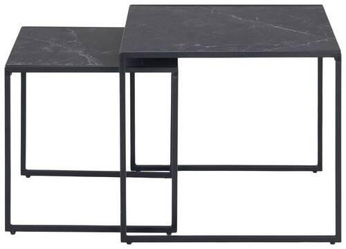 SATZTISCH in Metall, Holzwerkstoff 50/50/45 cm   - Schwarz, Modern, Holzwerkstoff/Metall (50/50/45cm) - MID.YOU