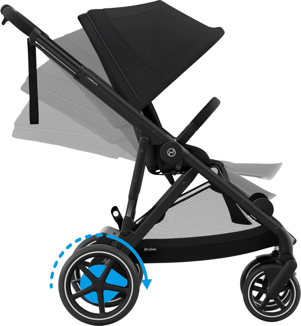 KINDERWAGEN e-Gazelle S  - Schwarz, Design, Kunststoff/Textil (94.5/66/100cm) - Cybex