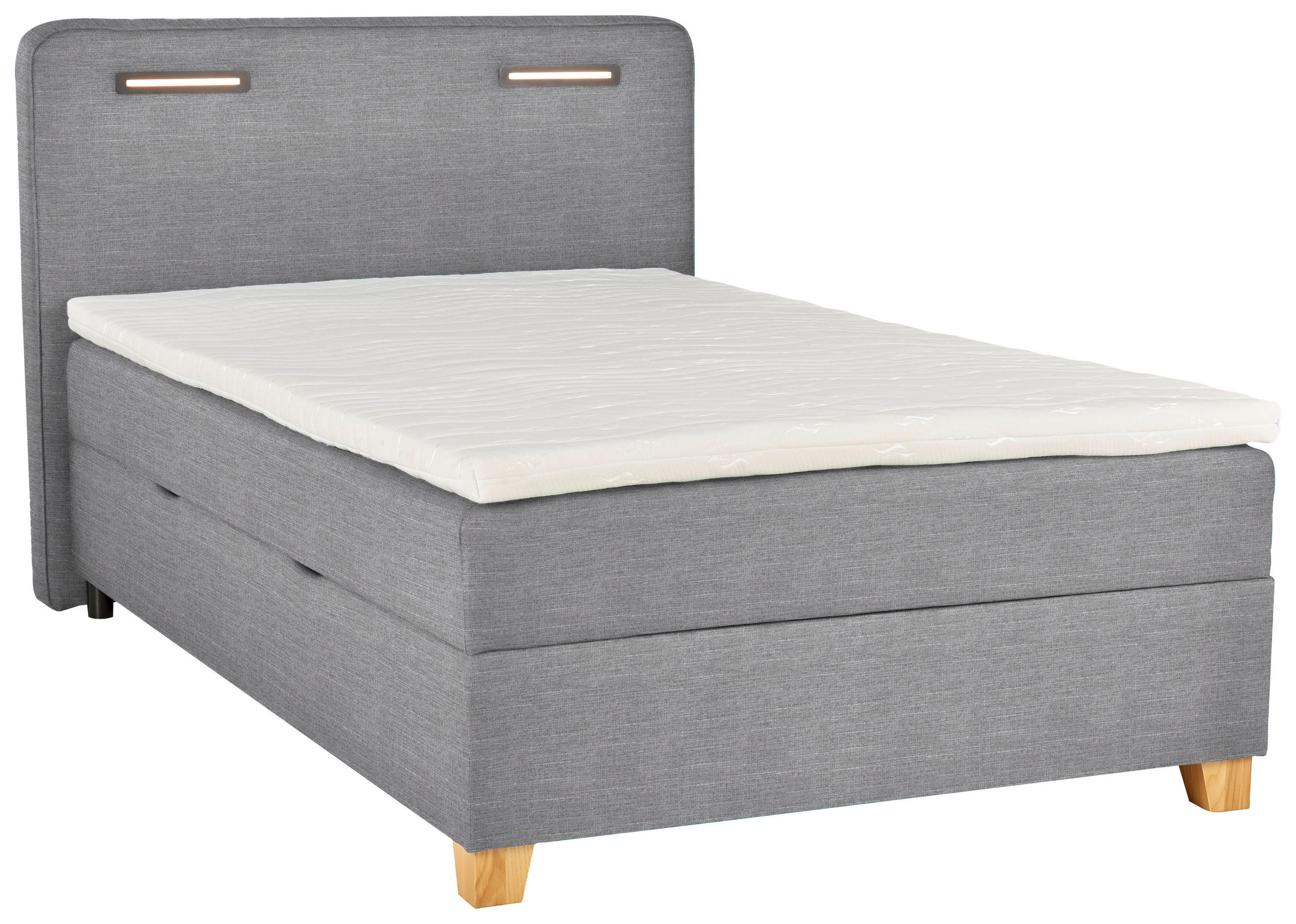 BOXBETT 120/200 cm  in Hellgrau  - Hellgrau, KONVENTIONELL, Holz/Textil (120/200cm) - Moderano
