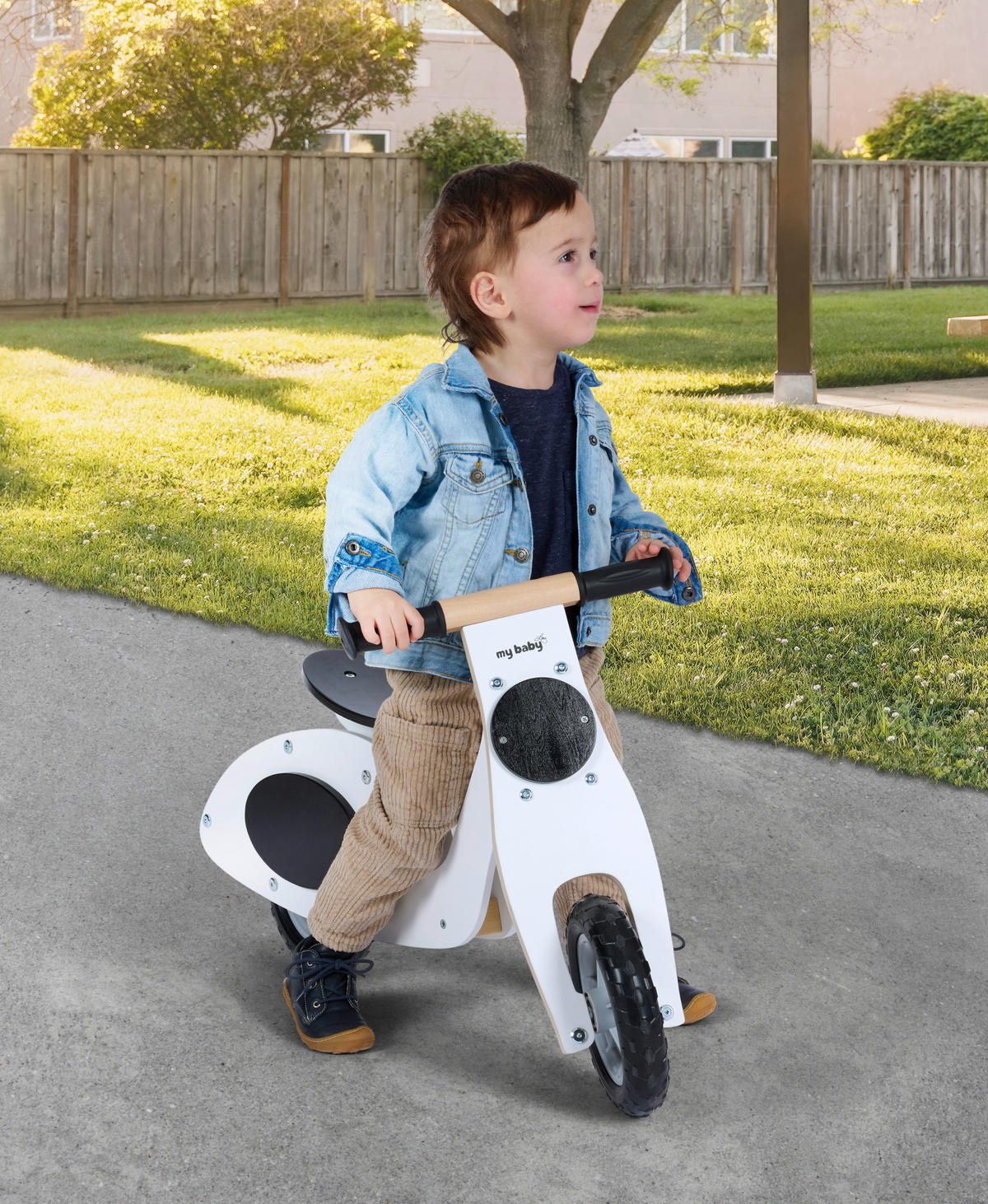 BICIKL GURALICA   - bijela/crna, Basics, drvni materijal/drvo (78/33/48cm) - My Baby Lou