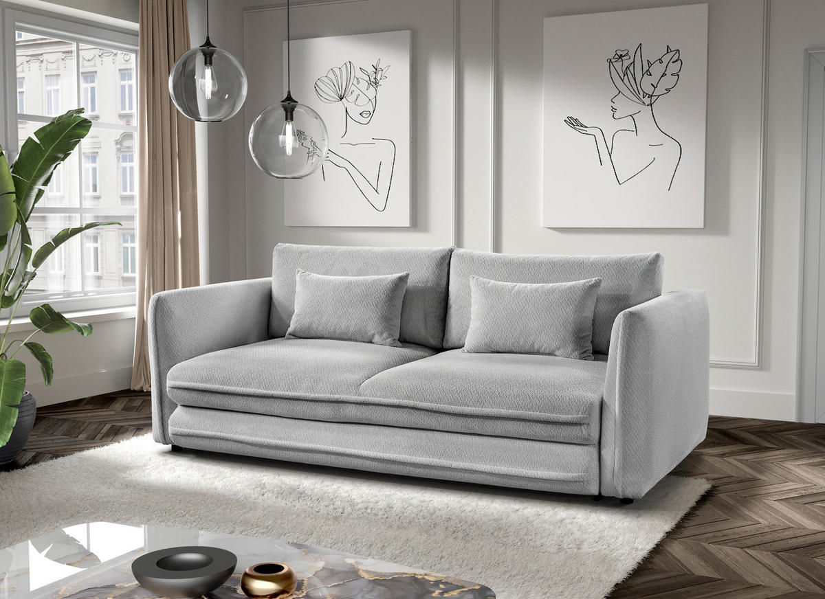 SCHLAFSOFA  mit Liegefunktion, Rücken echt Struktur Naturfarben  - Schwarz/Naturfarben, KONVENTIONELL, Kunststoff/Textil (237/94/117cm) - Carryhome