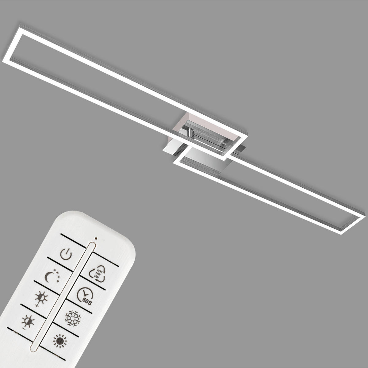 LED-DECKENLEUCHTE 110/25/8 cm   - Silberfarben, Design, Kunststoff/Metall (110/25/8cm)