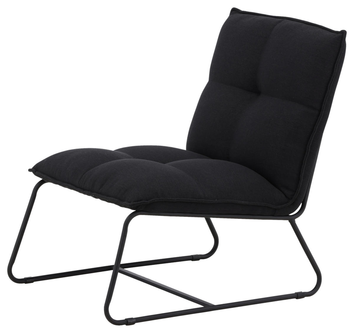 FÅTÖLJ i metall, textil svart  - svart, Design, metall/textil (62/78/83cm) - Livetastic