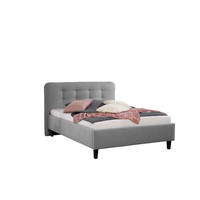 POLSTERBETT 140/200 cm,  in Grau,  - Schwarz/Grau, MODERN, Holz/Textil (140/200cm) - Livetastic