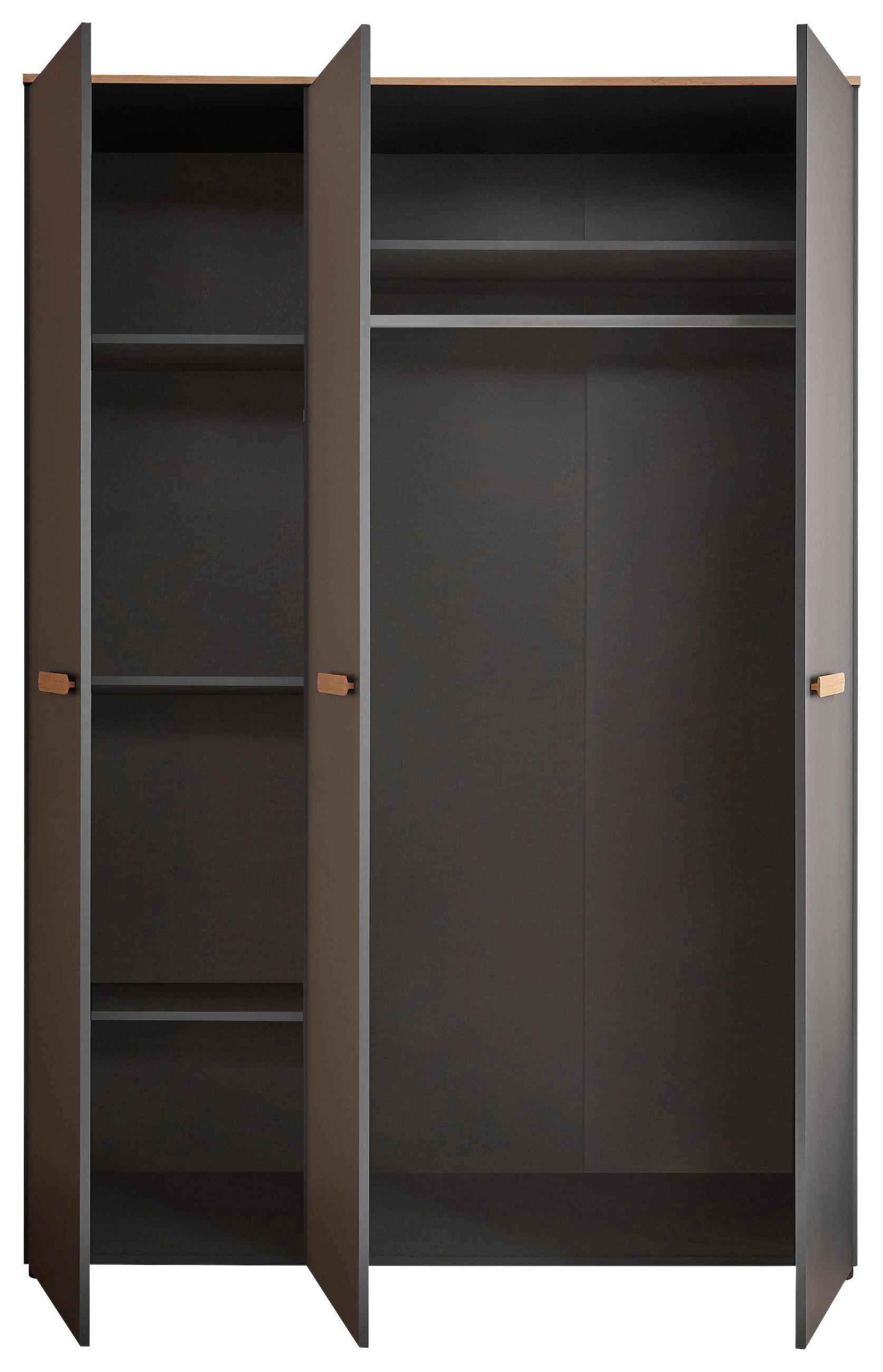 BABYKLEIDERSCHRANK  - Graphitfarben/Eiche Artisan, Basics, Holzwerkstoff/Kunststoff (135/195/60cm) - My Baby Lou