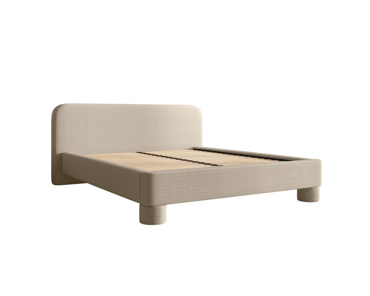 POLSTERBETT 160/200 cm,  in Creme, Lattenrost, Bettkasten,  - Creme/Schwarz, MODERN, Textil/Metall (160/200cm) - MID.YOU