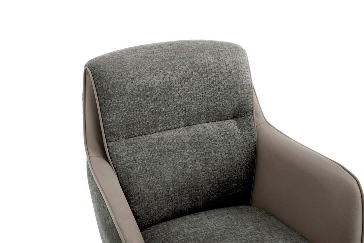 ARMLEHNSTUHL  in Eisen Chenille, Jacquard  - Schwarz/Grau, MODERN, Textil/Metall (62/92/68cm) - Livetastic