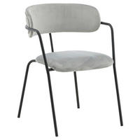 STUHL-SET 2 Stück  in Stahl Samt  - Schwarz/Grau, Design, Textil/Metall (58/79/61cm) - Livetastic