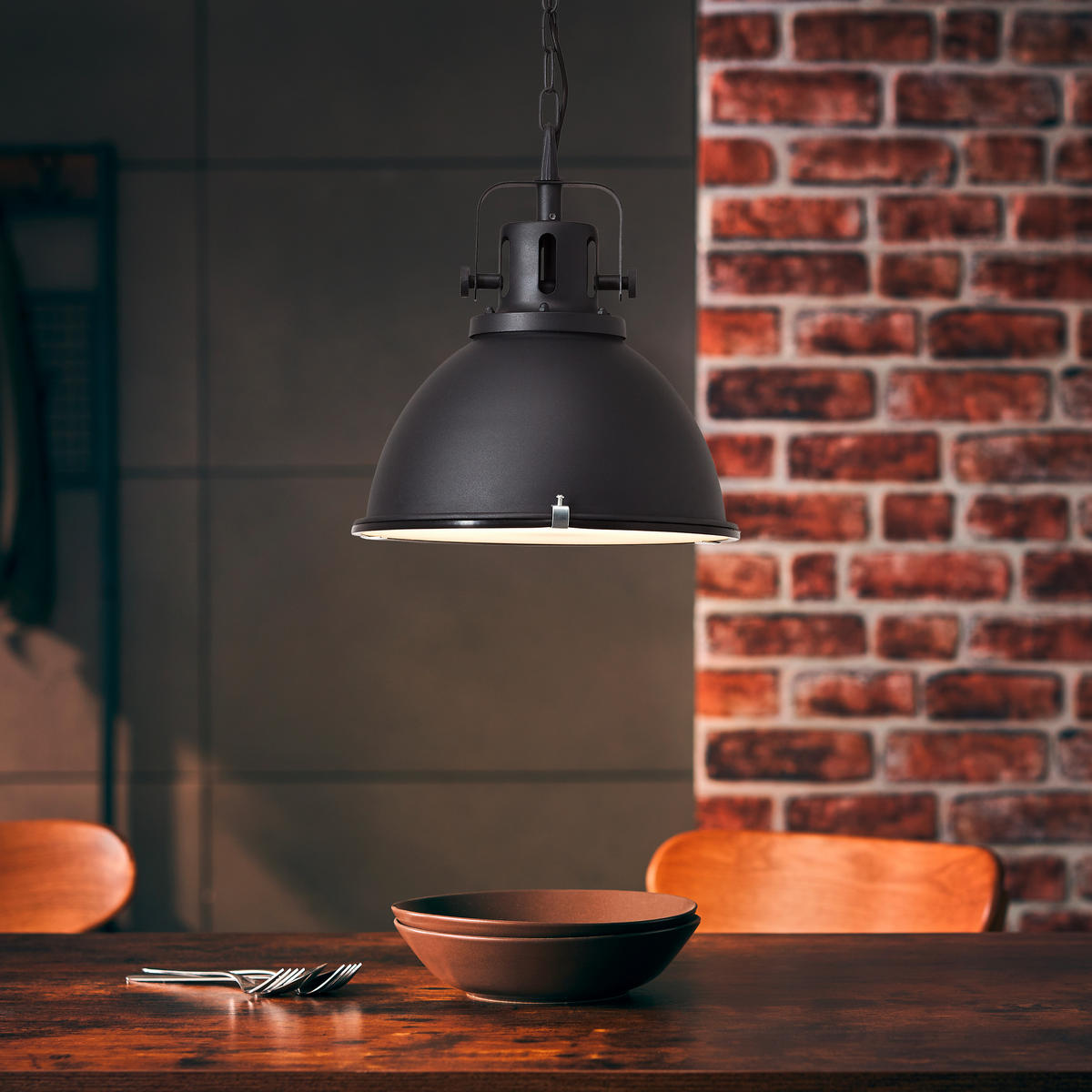 HÄNGELEUCHTE 38/133 cm    - Schwarz, Trend, Glas/Metall (38/133cm) - Brilliant