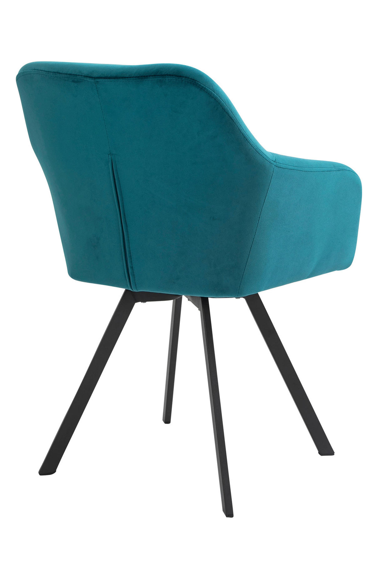 ARMLEHNSTUHL  in Samt  - Türkis/Schwarz, MODERN, Textil/Metall (61/85/62cm) - Livetastic