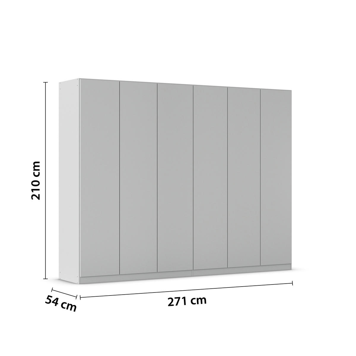 FALTTÜRENSCHRANK in Grau  - Grau, Holzwerkstoff (271/210/54cm) - Boxxx