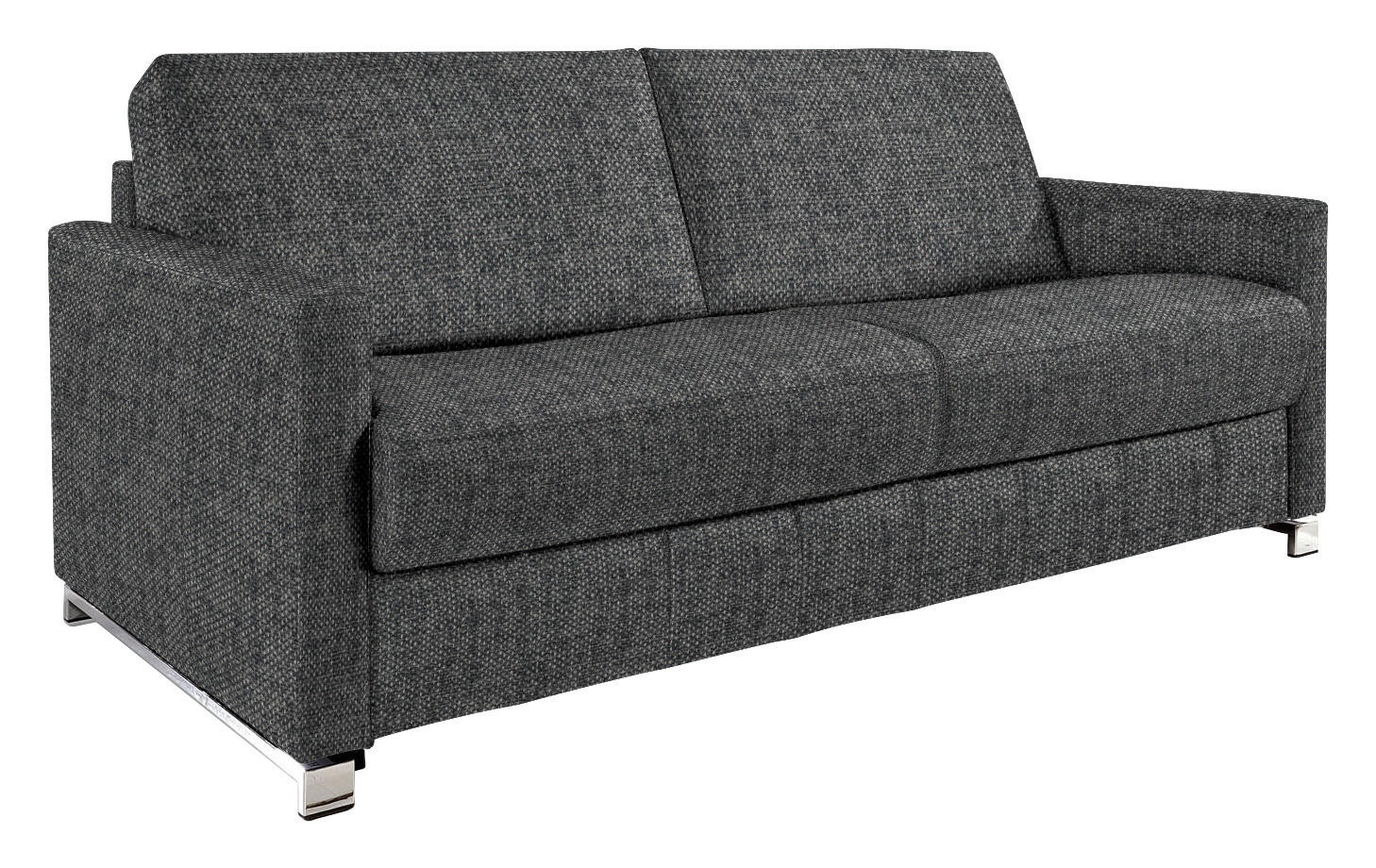 SCHLAFSOFA in Textil Graubraun  - Chromfarben/Graubraun, Design, Textil/Metall (185/84/100cm) - Bali