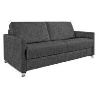 SCHLAFSOFA in Textil Graubraun  - Chromfarben/Graubraun, Design, Textil/Metall (185/84/100cm) - Bali