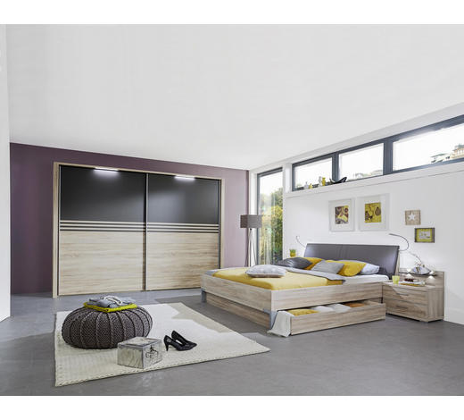 SCHLAFZIMMER Grau, Eichefarben SCHLAFZIMMER Grau, Eichefarben
