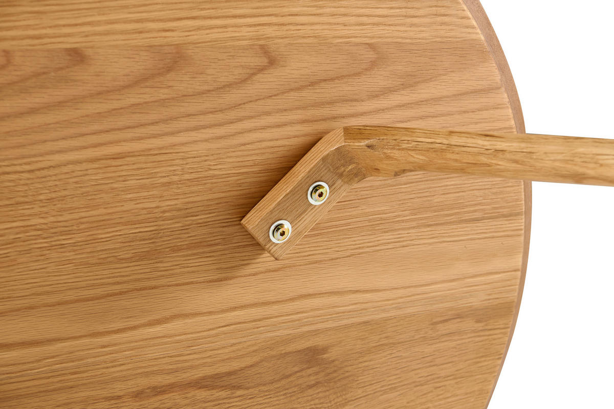 COUCHTISCH Eiche furniert, massiv 80/80/39 cm rund Eichefarben  - Eichefarben, Design, Holz/Holzwerkstoff (80/80/39cm) - Carryhome
