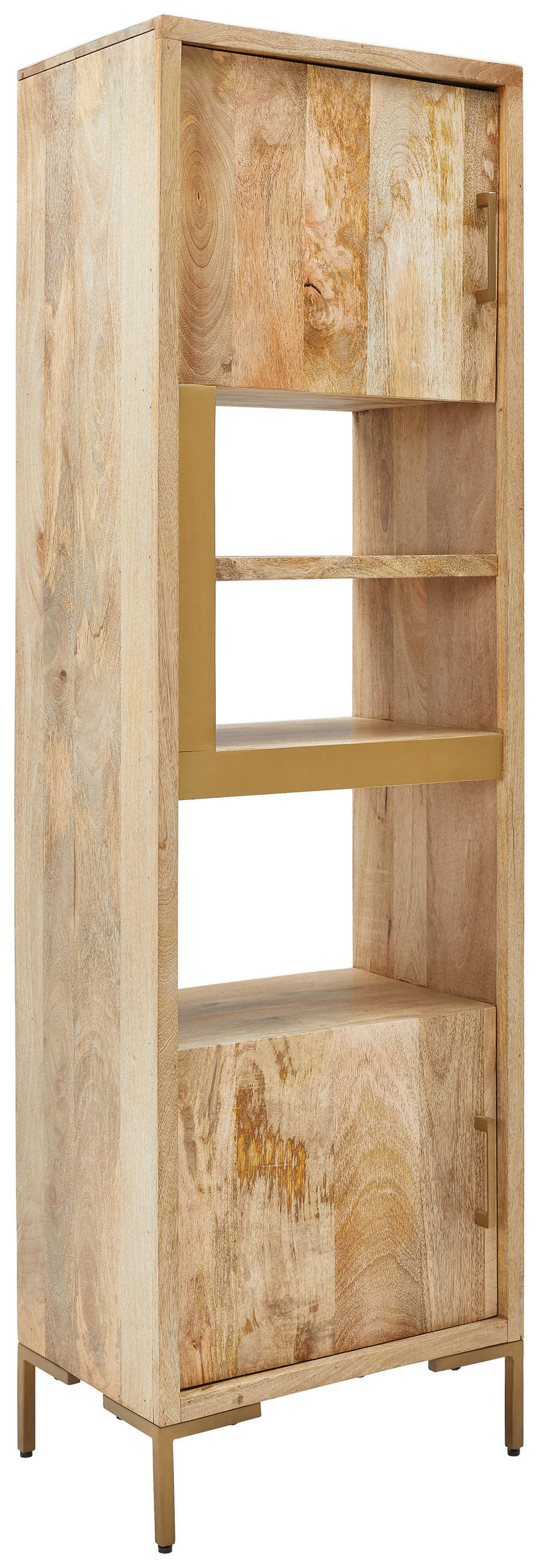 REGAL 58/192/40 cm Naturfarben, Goldfarben - Goldfarben/Naturfarben, Natur, Holz/Metall (58/192/40cm) - MID.YOU