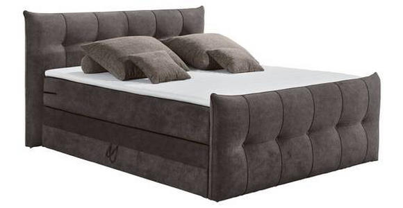 BOXSPRINGBETT 180/200 cm  in Braun, Grau  - Schwarz/Braun, KONVENTIONELL, Kunststoff/Textil (180/200cm) - Esposa