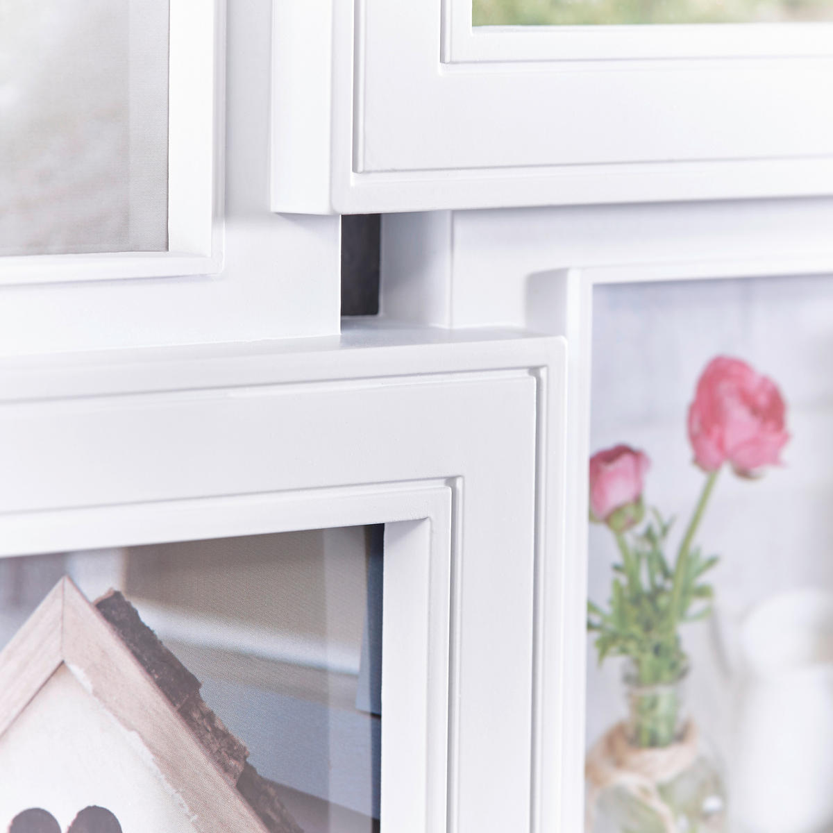 RÁM NA FOTOKOLÁŽ, 18 foto, 90/47/2,5 cm - biela, Basics, plast (90/47/2,5cm)