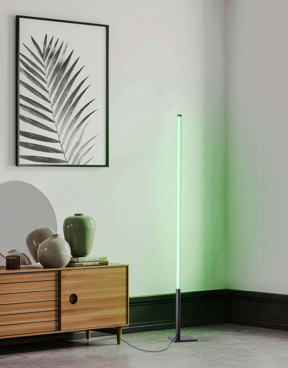 STEHLEUCHTE 2/2/150 cm    - Schwarz/Weiß, Basics, Kunststoff/Metall (2/2/150cm) - Eglo