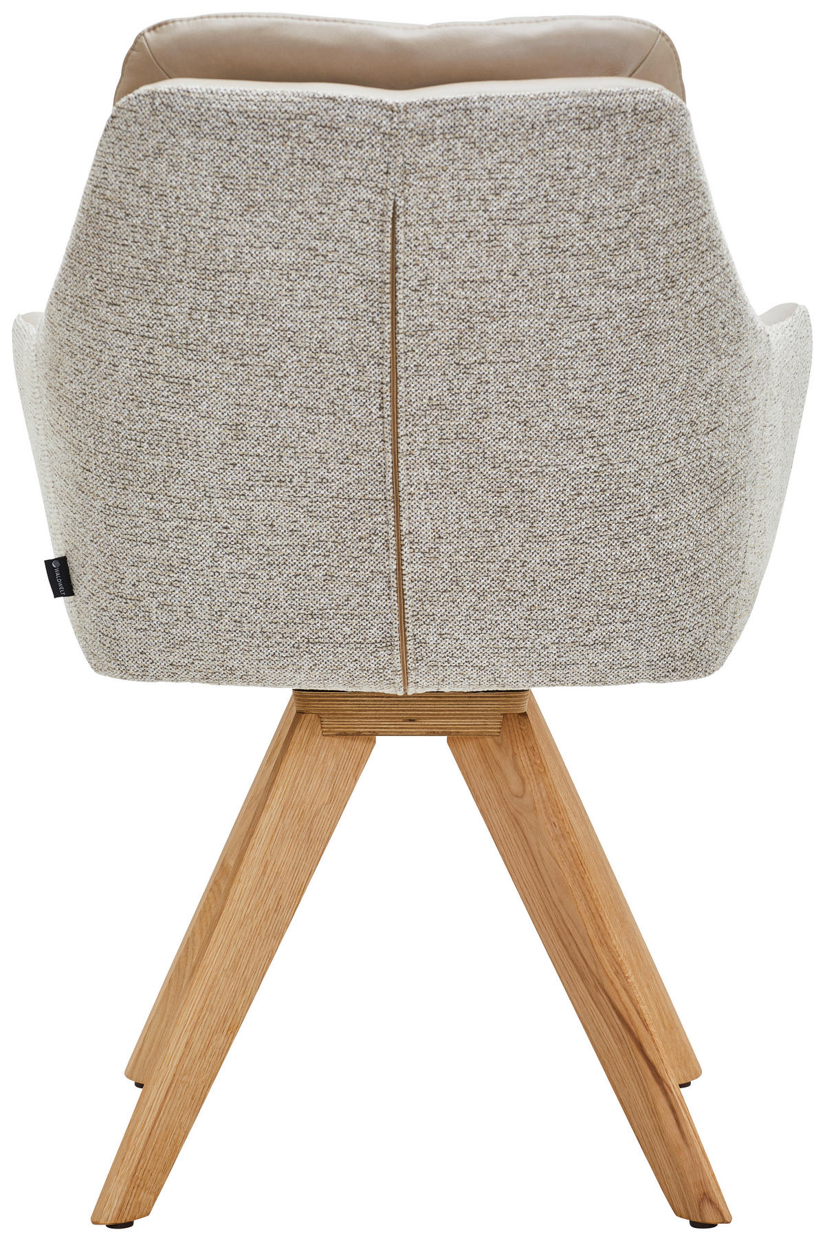 ARMLEHNSTUHL  in Webstoff Kombination Echtleder/Stoff pigmentiert  - Wildeiche/Beige, Design, Leder/Holz (62/90/65cm) - Waldwelt