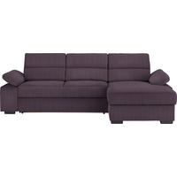 ECKSOFA Webstoff Violett  - Dunkelbraun/Violett, Konventionell, Kunststoff/Textil (258/166cm) - Cantus