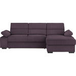 ECKSOFA  in Webstoff Violett  258/166 cm  - Dunkelbraun/Violett, KONVENTIONELL, Kunststoff/Textil (258/166cm) - Cantus