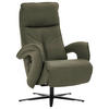RELAXSESSEL in Leder Graugrün  - Schwarz/Graugrün, Design, Leder/Metall (77/110/87cm) - Valdera
