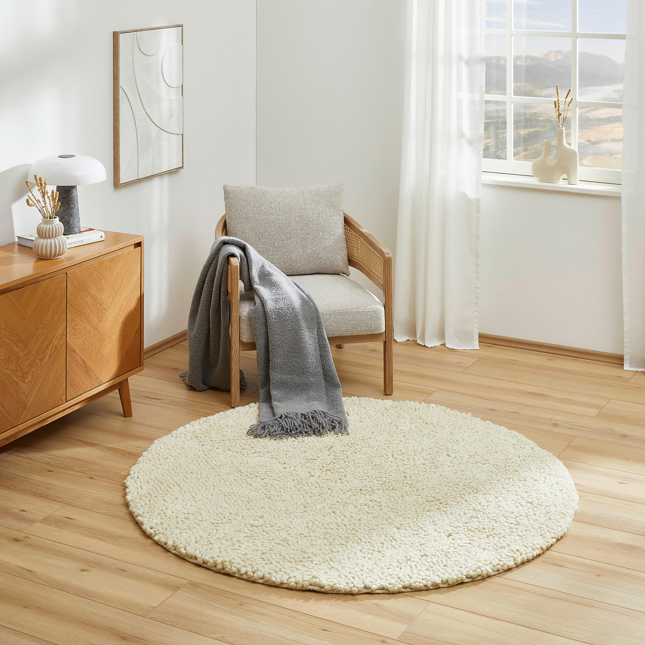 HANDWEBTEPPICH 160 cm Beige  - Beige, Natur, Textil (160cm) - Linea Natura