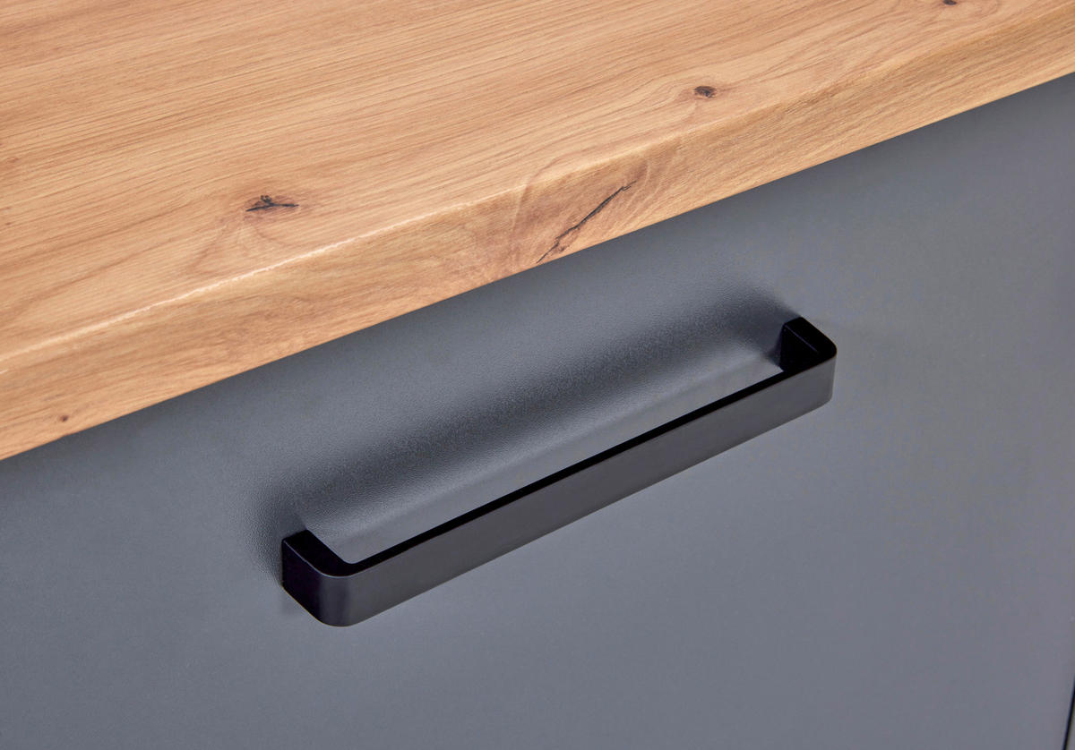 BÄNKSKÅP FÖR DISKHO 130,3/92/60 cm  i antracit, ek Artisan  - svart/ek Artisan, Modern, metall/trämaterial (130,3/92/60cm) - home24