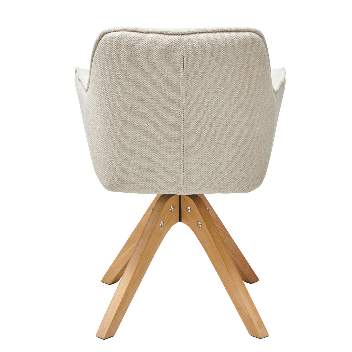 ARMLEHNSTUHL  inklusive Armlehnen, Sitzfläche 360° drehbar Webstoff  Eichefarben, Beige  - Eichefarben/Beige, LIFESTYLE, Holz/Textil (61/85/63cm) - Livetastic