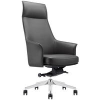 CHEFSESSEL Schwarz, Alufarben  - Silberfarben/Schwarz, KONVENTIONELL, Leder/Kunststoff (68/121-127/67cm) - Venda