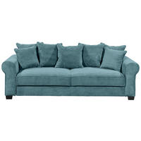 SCHLAFSOFA Cord Azurblau  - Azurblau/Schwarz, Konventionell, Kunststoff/Textil (247/95/125cm) - MID.YOU