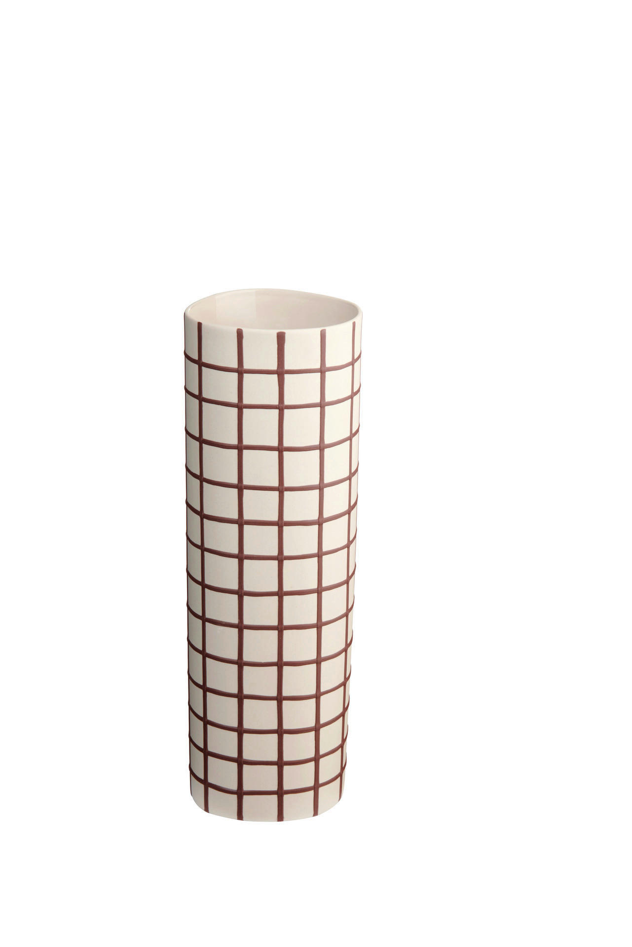 VASE lines and squares  - Bordeaux, KONVENTIONELL, Keramik (8/25cm) - ASA