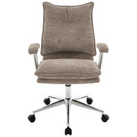 FORGÓSZÉK  szövet barna, krómszínű  - krómszínű/barna, Design, műanyag/textil (61/92-102/62cm) - Carryhome